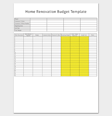 Renovation Budget Template 5 Planners Checklists For Word Excel