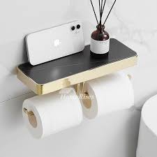 Black Marble Double Toilet Paper Holder