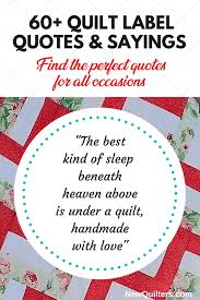 60 quilt label es sayings for