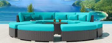 9 Piece Round Outdoor Sectional Sofa