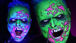 neon pop art zombie halloween makeup
