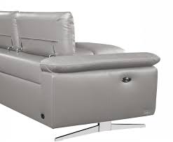 Light Grey Leather Sectional Sofa 3pc