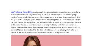 upper lip twitching supersions pdf
