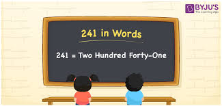 241 In Words Write Spelling Of 241 In