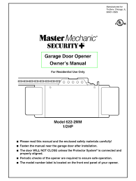 mastermechanic 622 2mm owner s manual