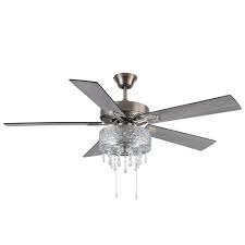 led silver ceiling fan with light 20072