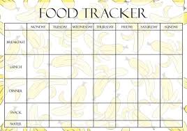 food tracker page on pastel banana