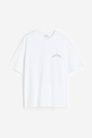 relaxed fit cotton t shirt white