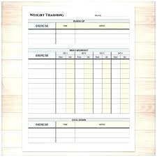 Printable Weight Training Log Sheet Lifting Template Excel