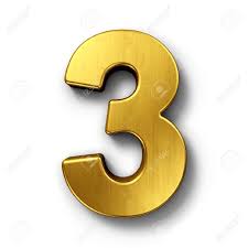 3d Rendering Of The Number 3 In Gold Metal On A White Isolated Background.  Stock Photo, Picture And Royalty Free Image. Image 7826996.