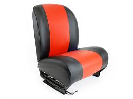 Car Seat Without Headrest Black Red