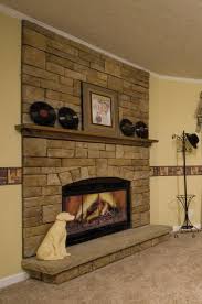 Full Rubble Rock Fireplace With Raised