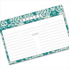 Buy 4x6 Recipe Card Online Lace Settings Teal