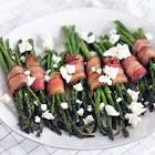 bacon   beef wrapped asparagus and goat cheese