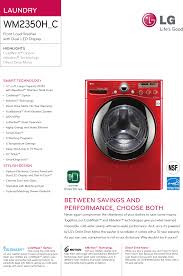 Lg steam washer user's guide & installation instructions. Lg Wm2350hwc User Manual Specification Washer Wm2350h C Spec Sheet