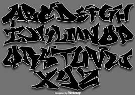 vector graffiti alphabet letters 150006
