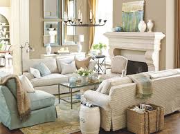 blue and tan living room