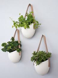 porcelain leather hanging planters
