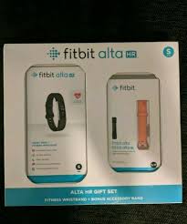 Fitbit Alta Hr Gift Set Black Fitness Wristband Bonus Coral Band Small
