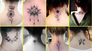 cute back neck tattoo ideas for las
