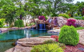 Garden Waterfall Relax Stones Rocks