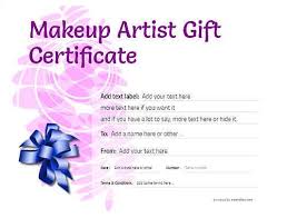 makeup artist gift certificate