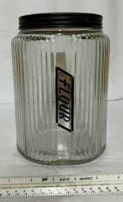 Vintage Glass Flour Container