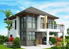 modern house two story with 4 bedrooms