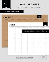 Kalender 2021 planer zum ausdrucken a4 / kalender 2021 planer zum ausdrucken a4 : 2021 Monatliche Planer Wandplaner Grosse Kalender Grosse Etsy
