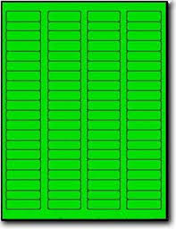 8 000 Fluorescent Green Labels 1 75 X 0 5 100 Sheets With 80 Labels Per Sheet Use Avery 5267 Template Laser Printers Only