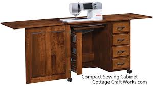 compact sewing machine cabinet amish