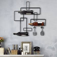 Wall Mounted Wine Rack And Glass Holder