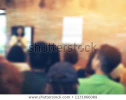 Blurred Background Meeting Seminars Presentation Presenter Stock