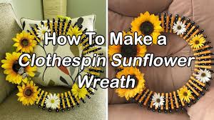 clothespin sunflower wreath