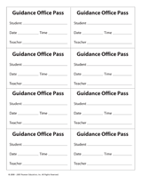 Guidance Office Pass 8 Per Sheet Like The Idea Maybe Be A Little