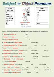 Subject or Object Pronouns worksheet