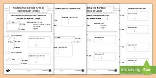 All you need to do is calculate the total area of all of its faces. Surface Area Worksheet Years 5 6 Measurement Resources