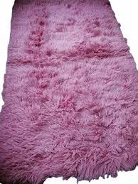 pink woolen wool flokati rugs at rs