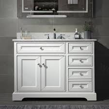 Browse our wide selection of bathroom accessories with free shipping worldwide. á… London 42 Solid Wood Bathroom Vanity With Authentic Italian Carrara Marble Top 8 Faucet Holes 2 Soft Closing Doors And 3 Full Extension Solid Wood Dovetail Drawers 3 Drawers On The