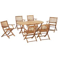 Outsunny 7 Piece Wood Patio Dining Set