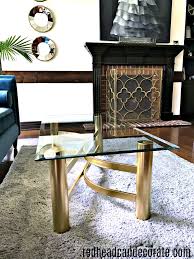 Thrifty Vintage Brass Glass Coffee Table