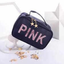 decoradda pink sequins print cosmetic