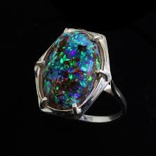 boulder opal ring 5405 australian