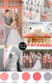 Peach Coral And Grey Wedding Palette Wedding Colors