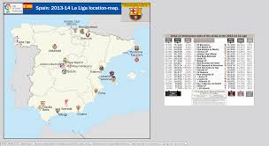 Spain 2013 14 La Liga Location Map With 2012 13 Attendance