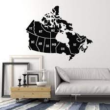 Vinyl Wall Decal Canada Map Living Room