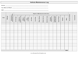 Vehicle Maintenance Log Spreadsheet Template Download