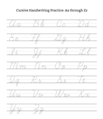 cursive a z uppercase lowercase tracing