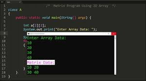 java program to print matrix using 2d
