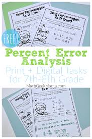 percent error ysis tasks grade 7